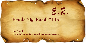Erdődy Rozália névjegykártya